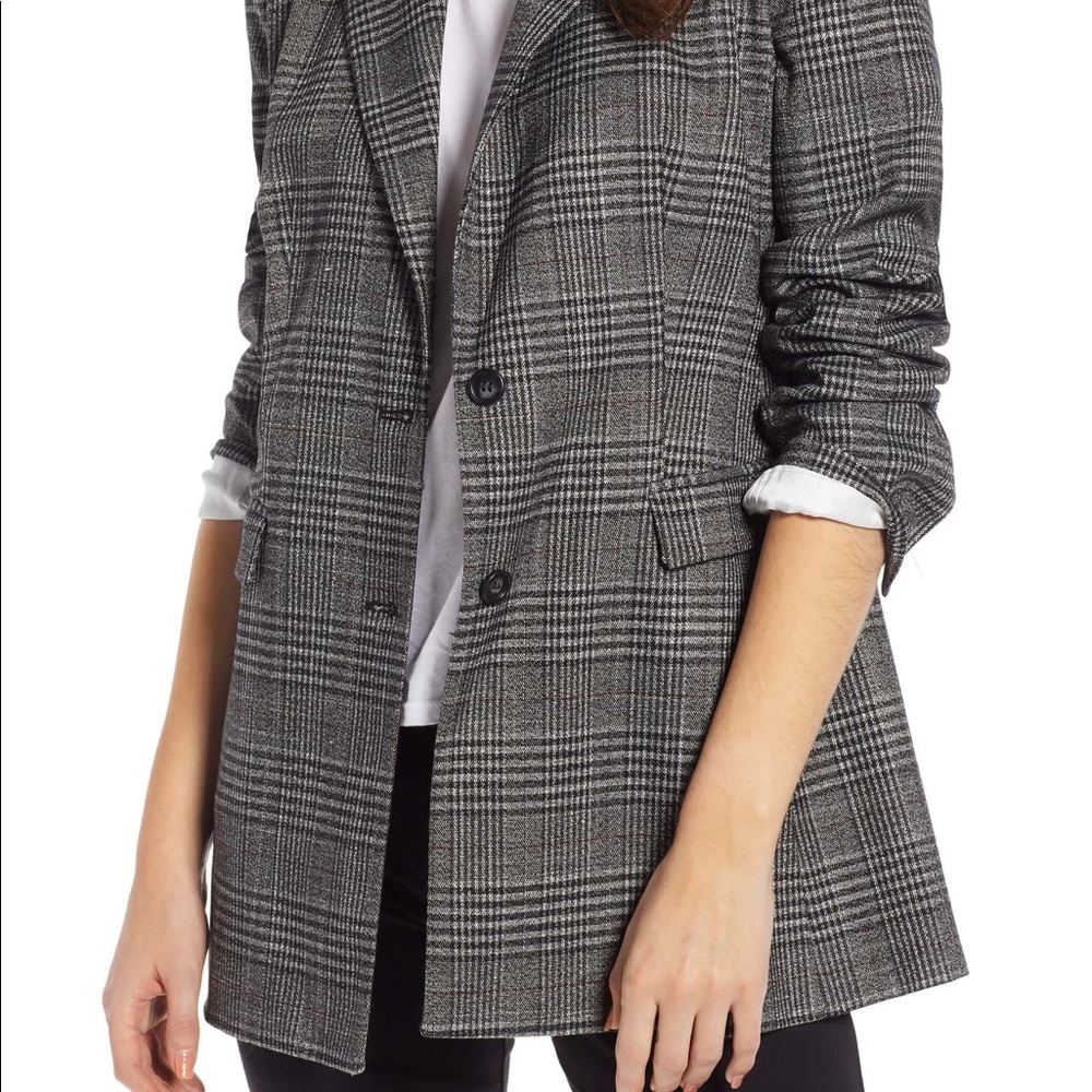 NEVER WORN Something Navy Grey Plaid Blazer